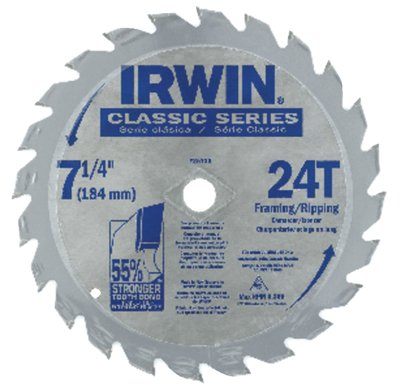 Classic Series Portable Corded Carbide Saw Blade, 7-1/4 in dia, 24 Tooth Ct 585-25130