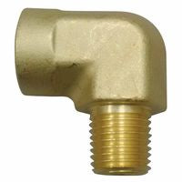 Pipe Thread Elbows, Connector, 1,000 PSIG, Brass, 1/4 in (NPT) 312-BL-4-4LP