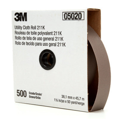 211K Utility Cloth Rolls, 1 1/2 in, 50 yd, 500 Grit 405-051144-05020