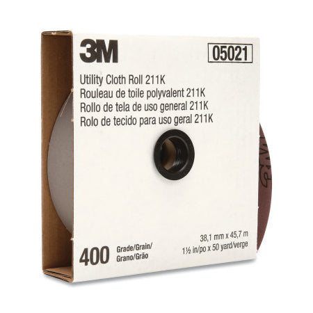 211K Utility Cloth Roll, 1 in W, 50 yd L, 400 Grit 405-051144-05001