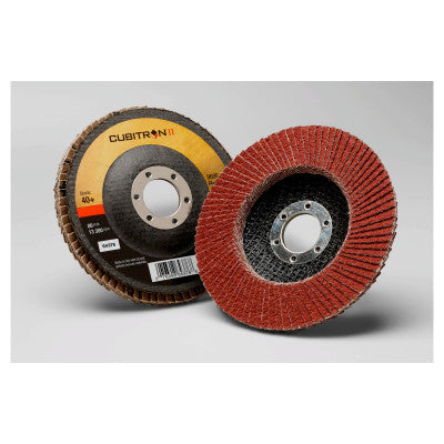 Cubitron II 969F Flap Disc, Ceramic Grain, 4-1/2 in dia, 7/8 in , 40+ Grit, 13300 rpm 405-076308-64376