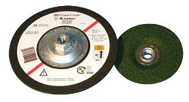 Green Corps Flexible Grinding Wheel, Quick Change, 4-1/2 in Dia, 1/8 in Thick, 36 Grit , Ceramic 405-051111-51164