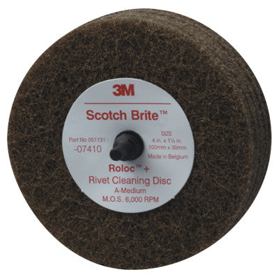 Rivet Cleaning Discs, Aluminum Oxide, 4 in Dia x 1.25 in Thick 405-051131-07410