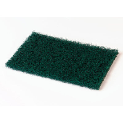 Heavy-Duty Commercial Scouring Pad, 6 in W x 9 in L, Synthetic Fiber, Green 489-055096