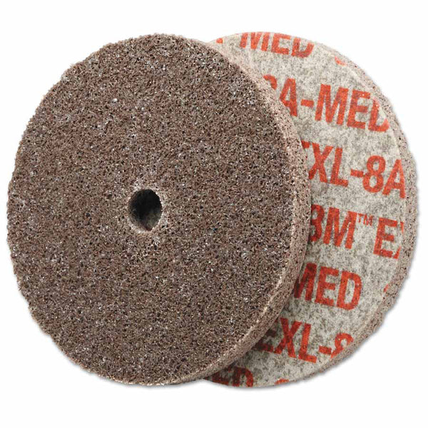 EXL Unitized Deburring Wheel, 3 in x 1/4 in, Medium, Aluminum Oxide, 18100 rpm 405-048011-15462