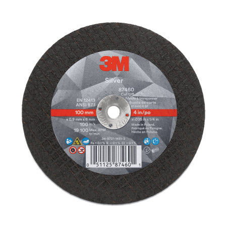Silver Cut-Off Wheel, T1, 4-in x .035-in x 1/4-in 405-051125-87460