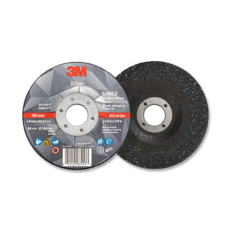 Silver Depressed Center Grinding Wheel, 4-1/2-in x 1/4-in Thick x 7/8-in Arbor, 36 Grit, Precision Shaped Ceramic, T27 405-051125-87453