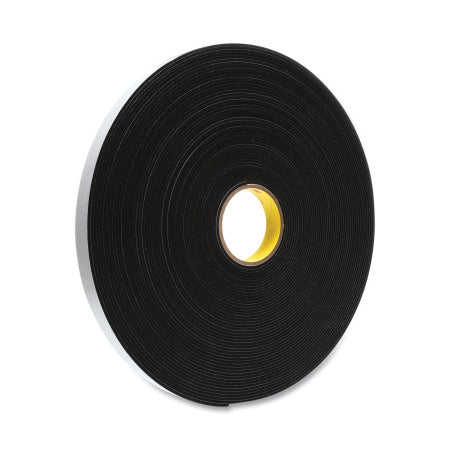 Vinyl Foam Tape 4508, 1 in x 36 yds, 3.2 mm Thick, Black 405-021200-03314