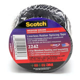Linerless Electrical Rubber Splicing Tape 2242, 3/4 in W x 15 ft L, Black 500-061656