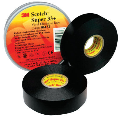 Super 33+ Vinyl Electrical Tape, 20 ft L x 3/4 in W, Black 500-061304