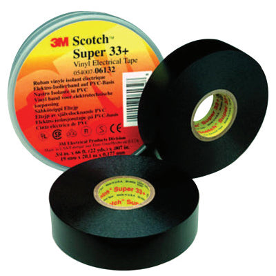 Super 33+ Vinyl Electrical Tape, 44 ft L x 3/4 in W, Black 500-100751