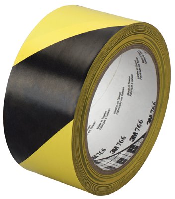 Hazard Marking Vinyl Tape, 2 in x 36 yd, Black/Yellow 405-021200-43181