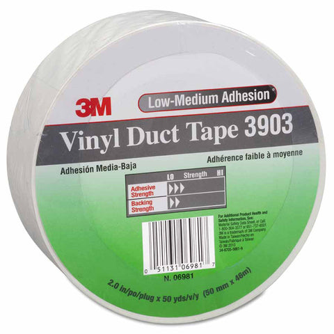 Vinyl Duct Tape 3903, White, 2 in x 50 yd x 6.5 mil 405-051131-06981