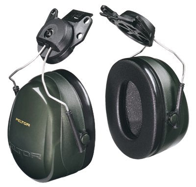 PELTOR Optime 101 Earmuff, 24 dB NRR, Dark Green, Cap Mount 247-H7P3E