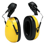 PELTOR Optime 98 Earmuff, 23 dB NRR, Yellow, Cap Mount 247-H9P3E