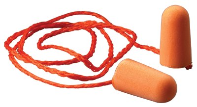 Foam Earplug, Foam, Bright Orange, Corded Tapered 142-1110