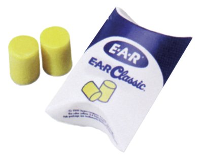 E-A-R Classic Foam Earplugs, PVC, Yellow, Uncorded, Pillow Pack 247-310-1001