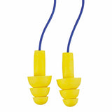 E-A-R Ultrafit Earplugs, Elastomeric Polymer, Yellow, Corded, Poly Bag 247-340-4014