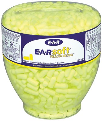 E-A-R One Touch Earplug Dispensers, Polyurethane, Yellow, Uncorded 247-391-1004