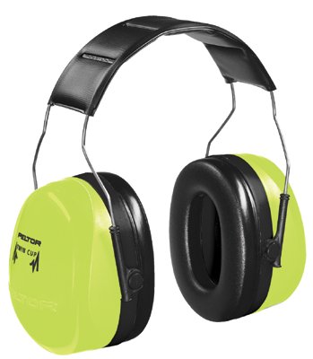PELTOR Optime 105 Earmuff, 30 dB NRR, Hi-Viz Green, Over-the-Head 247-H10AHV