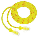 Tri-Flange Earplugs, Elastomeric Polymer, Clear, Cloth Cord 247-P3001