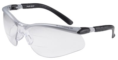 BX Dual Reader Safety Eyewear, +2.0 Diopter Polycarbon Anti-Fog Lenses, Silver/Black Frame 247-11458-00000-20