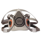 Half Facepiece Reusable Respirator 6000 Series, Small, Resist Gases, Vapors, Particulates, Adjustable Strap, TPE 142-6100
