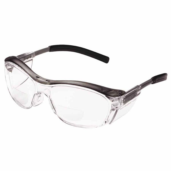 Nuvo Reader Protective Eyewear, +2.0 Diopter, Clear Anti-Fog Lens, Gray Frame 247-11435-00000-20