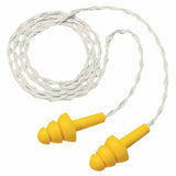 E-A-R Ultrafit Earplugs, Elastomeric Polymer, Yellow, Cloth Cord, Poly Bag 247-340-4036