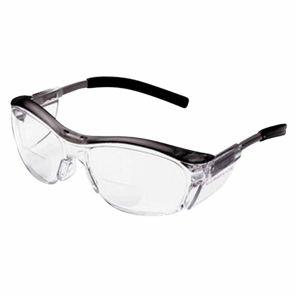 Nuvo Reader Protective Eyewear, +2.5 Diopter, Clear Anti-Fog Lens, Gray Frame 247-11436-00000-20
