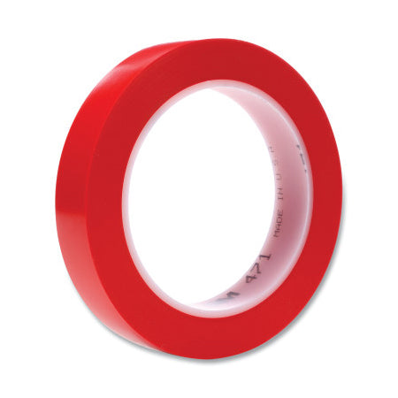 Vinyl Tape 471, 3/4 in W x 36 yd L, 5.2 mil Thick, Red 405-021200-03106