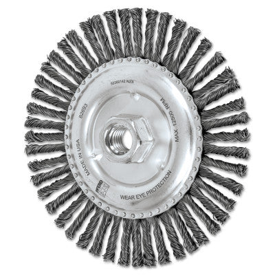 COMBITWIST Stringer Wheel, 6 in D x 3/16 in W, Carbon Steel Wire, 48 Knots 419-82693