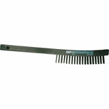 Curved Handle Scratch Brushes, 13 3/4", 3X19 Rows, Carbon Steel Wire, Plastic 410-85012