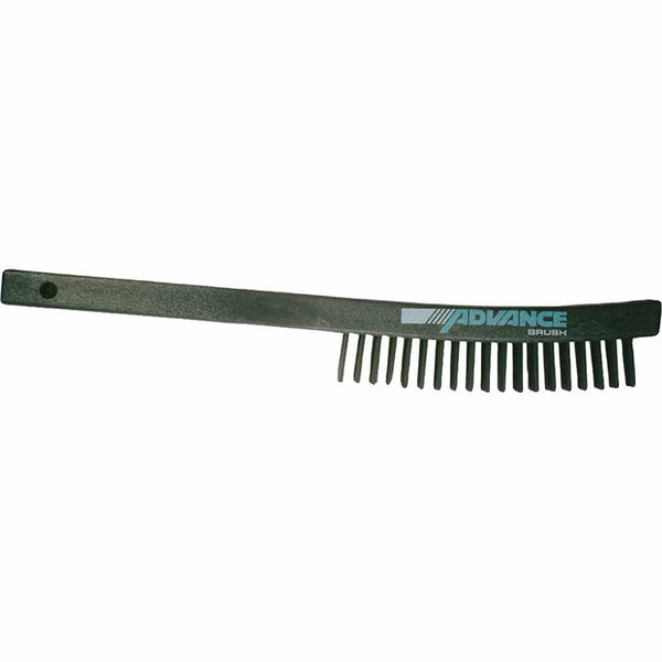 Curved Handle Scratch Brushes, 13 3/4", 3X19 Rows, Carbon Steel Wire, Plastic 410-85012