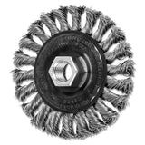 Full Cable Twist Knot Wheel, 4 D x 3/8 W, .02 in Stainless Steel, 20,000 rpm 419-82296