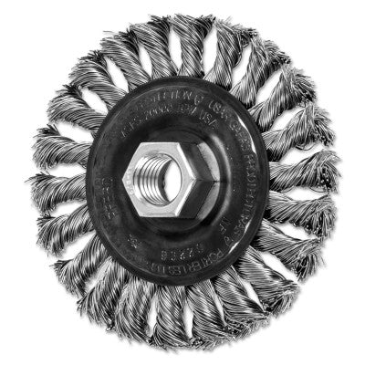 Full Cable Twist Knot Wheel, 4 D x 3/8 W, .02 in Stainless Steel, 20,000 rpm 419-82296
