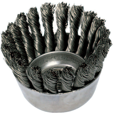 Mini Knot Cup Brush, 2-3/4 in dia, 5/8 in to 11 Arbor, 0.020 in Carbon Steel Wire 419-82220