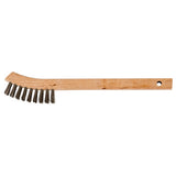 Small Cleaning Scratch Brushes, 8 5/8 in, 2 X 9, Stainless Steel, Curved 410-85065