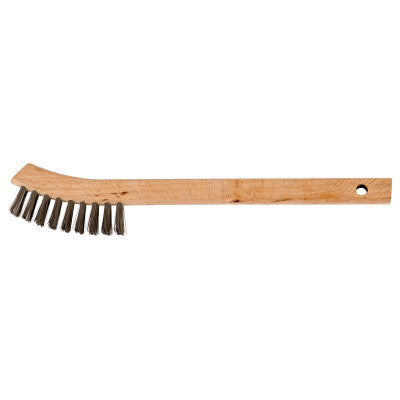 Small Cleaning Scratch Brushes, 8 5/8 in, 2 X 9, Stainless Steel, Curved 410-85065