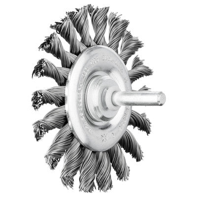 Stem Mounted Wheel Brushes, 3 in Dia., 1/4 in Stem, 0.020 in, Carbon Steel 419-82917