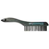 Shoe Handle Scratch Brushes, 10 1/4", 4X16 Rows, Carbon Stl Wire, Plastic Handle 410-85037