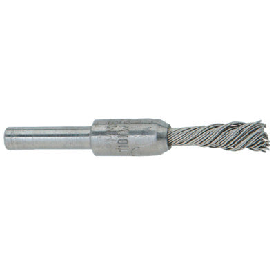 Singletwist Knot End Brush, 1/4 in dia, 0.020 in Stainless Steel Wire, 20,000 RPM 419-83285