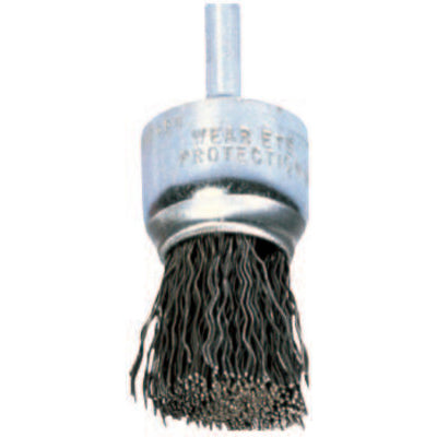 Standard Duty Crimped End Brushes, Carbon Steel, 20,000 rpm, 1" x 0.01" 419-82974
