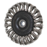 Standard Twist Single Row Wheel, 4 D x 5/8 W, .012 Stainless Steel, 20,000 rpm 419-81806