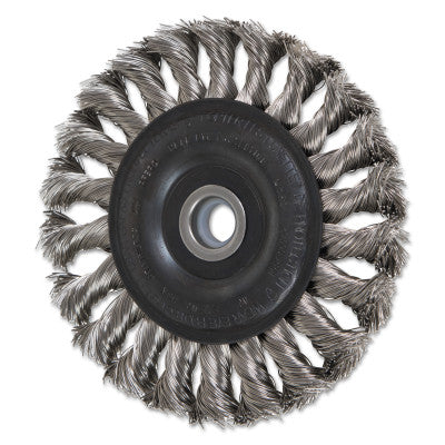 Standard Twist Single Row Wheel, 4 D x 5/8 W, .012 Stainless Steel, 20,000 rpm 419-81806