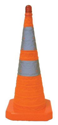 Collapsible Safety Cones, 28 in, Nylon, Orange 205-1191