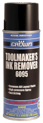 ToolMates 6095 Layout Fluid Remover, 16 oz, Aerosol Can, Ketone Odor 205-6095