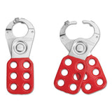 Lockout Hasp, 1-3/4 in W x 4-1/2 in L, 1 in Jaw dia, Red 045-ALO80