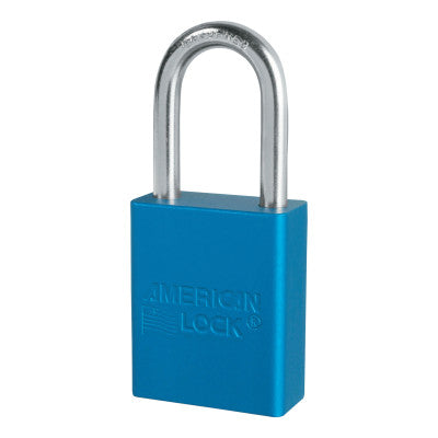 Solid Aluminum Padlock, 1/4 in dia, 1-1/2 in L x 3/4 in W, Blue 045-A1106BLU