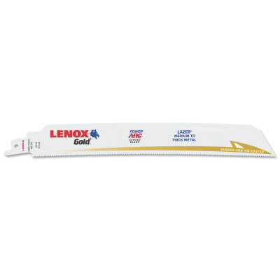 Gold Power Arc Curved Reciprocating Saw Blade, 9 in L x 1 in W x 0.035 in Thick, 14 TPI, Extreme Metal 433-210989114GR